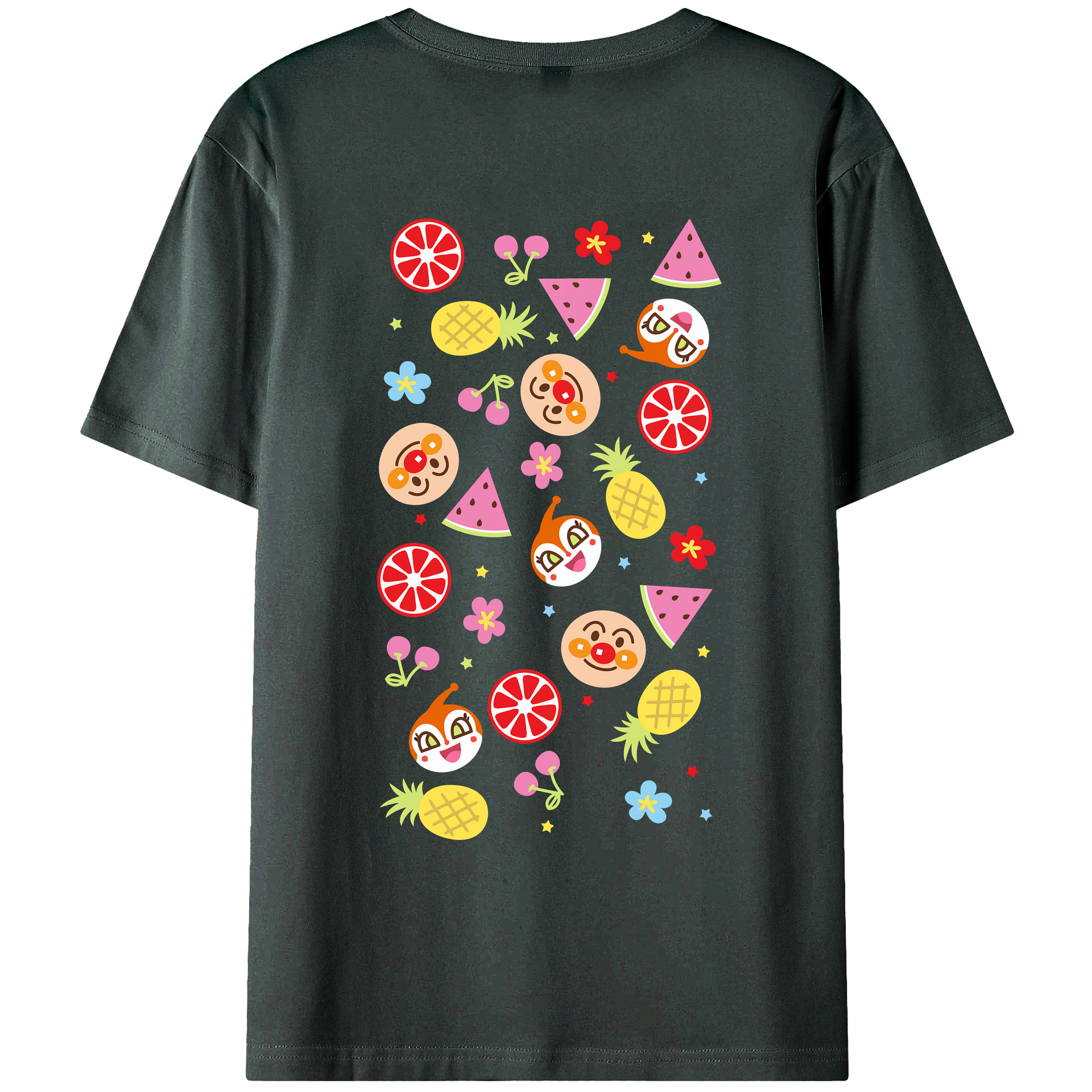 （画像用） アンパンマン Anpanman 綿100％ メンズ半袖Tシャツ（バックプリント） 通気性